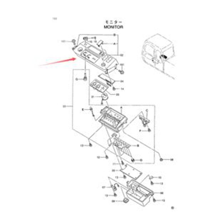 For Hitachi Excavator EX60-5 EX60LC-5 EX60BUN-5 EX70LCK-5 Display Panel Monitor 4362249