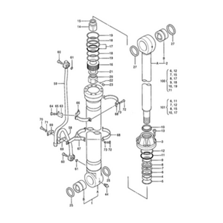 For Hitachi Excavator EX400-3 EX400LC-3 EX400H-3 EX400LCH-3 EX400-5 Boom Cylinder Seal Kit 4438672