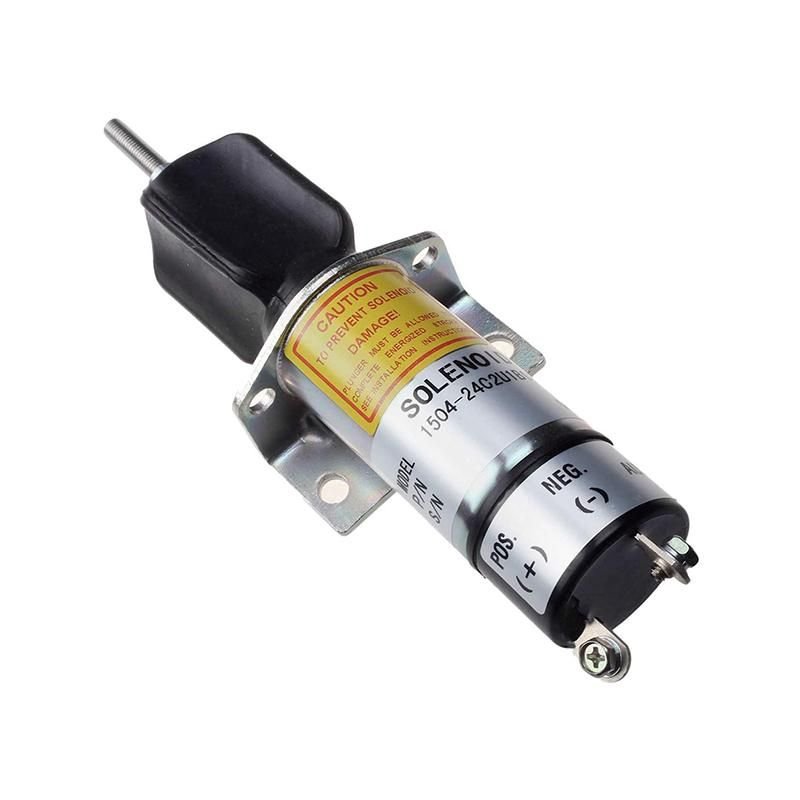 1504-24C2U1B1S1 Diesel Stop Solenoid For Woodward 24V 2 Terminals Kubota Excavator Motor Df-750
