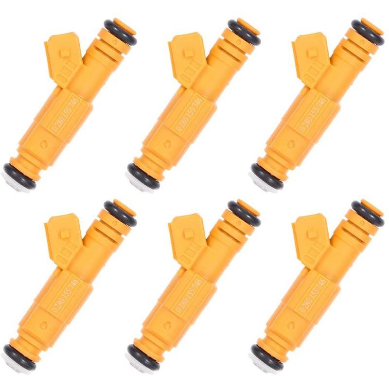 6PCS Oem Bosch Fuel Injectors 0280155746 For 96-98 Volvo 960 S90 V90 2.9L I6 Jeep 4.0L