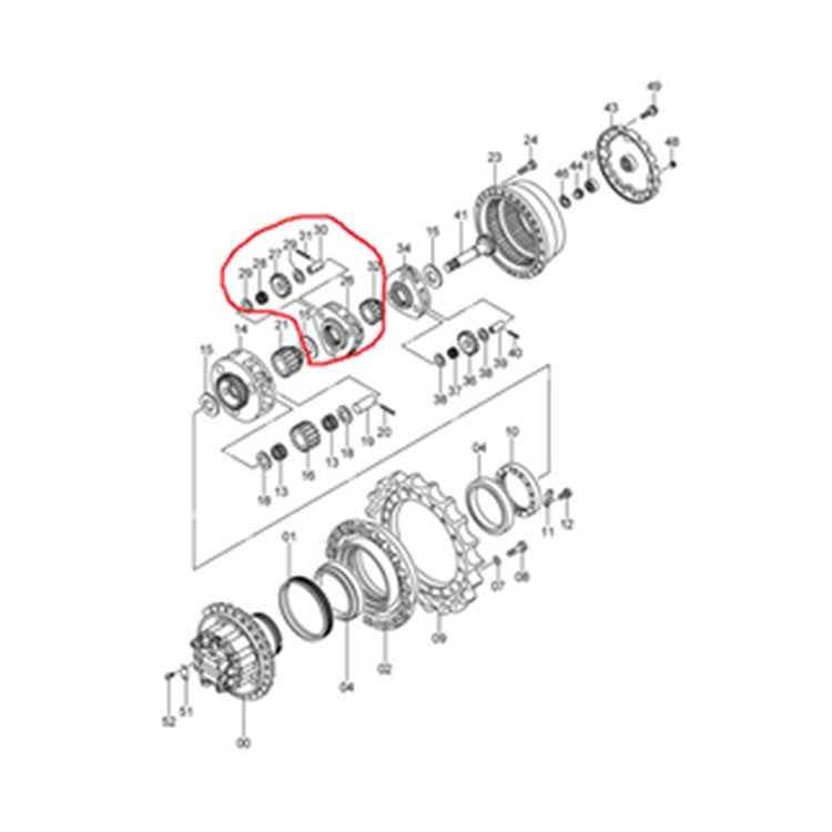 Planet Carrier Assembly 1022197 Sun Gear 3074989 for Hitachi Excavator ZX330 ZX350H ZX280 ZX280LC ZX280-5G EX270-5