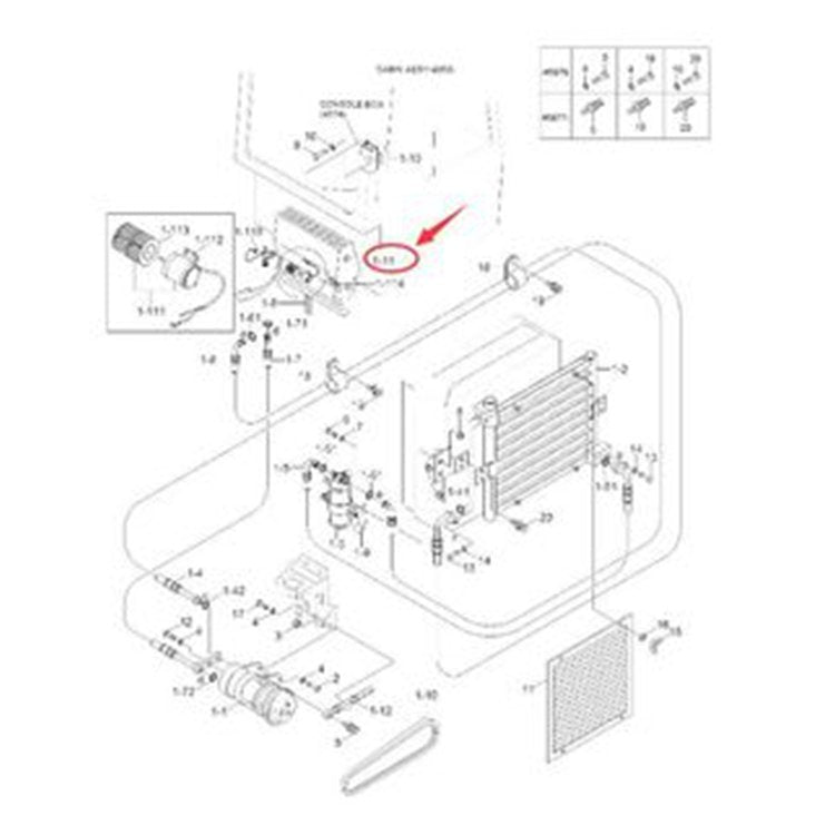 Evaporator Unit 11M6-54100 for Hyundai Excavator R55-3 R55W-3 Original