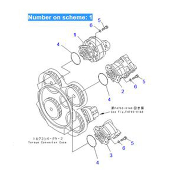 For Komatsu Wheel Loader WA500-3 Hydraulic Gear Pump 705-12-44040