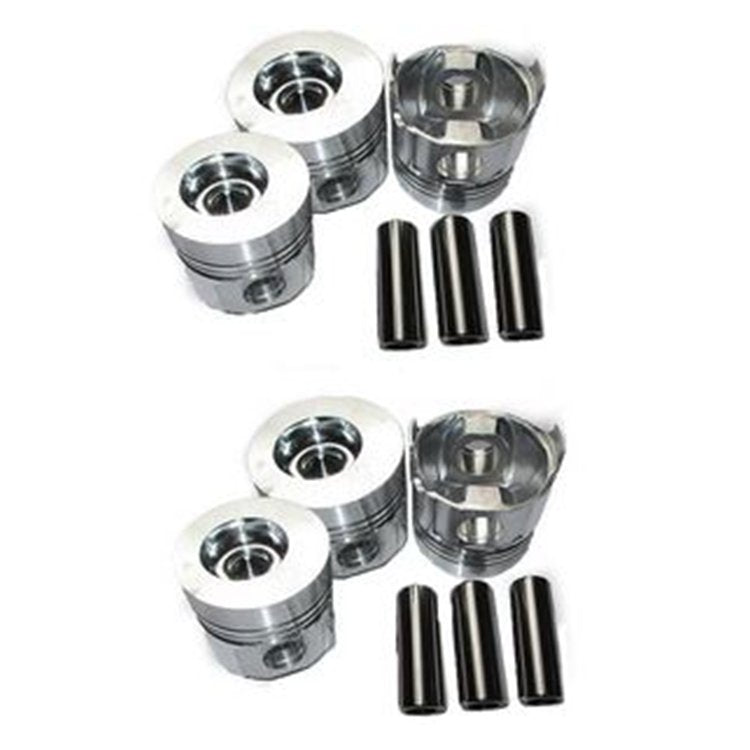 6 Pcs Piston with Piston Pin for Komatsu S6D108 S6D108-1 Engine PC300-5 PC300-6 Excavator