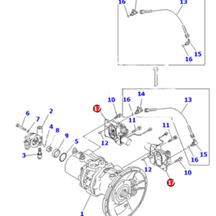 For Komatsu Excavator PC200-6 PC210-6 Regulator pump Servo valve ASS'Y 708-2L-03234