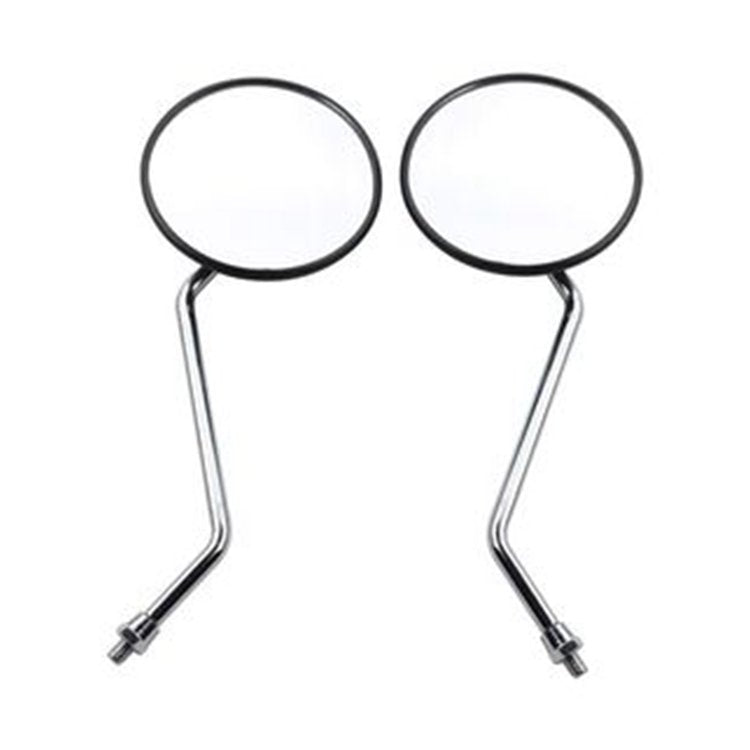 2 Pcs 8mm Adjustable Universal Antenna Style Retro Vintage Round Rearview Mirror for ATV Motorcycle Go-Kart Scooter Dirt-bike Mini-Bike