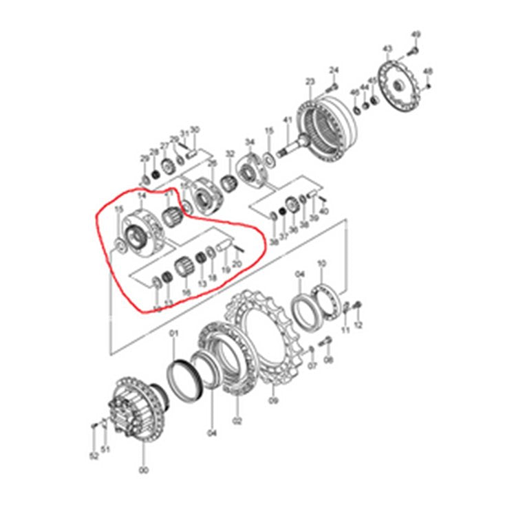 Planet Carrier Assembly 1022198 Sun Gear 3075005 for Hitachi Excavator ZX330 ZX350H ZX280 ZX280LC ZX280-5G EX270-5