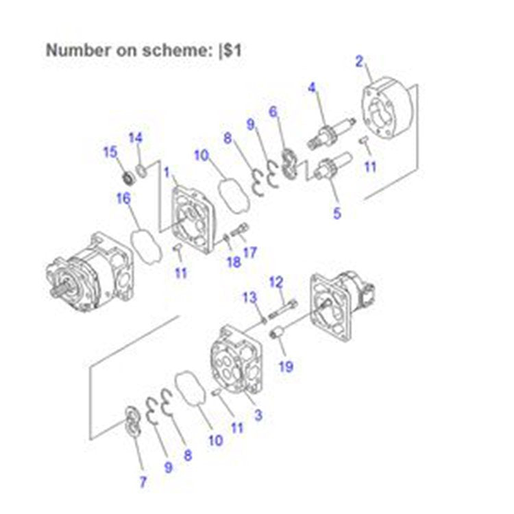 For Komatsu Wheel Loader WA380-5 WA400-5 WA430-5Gear Pump 705-21-39070