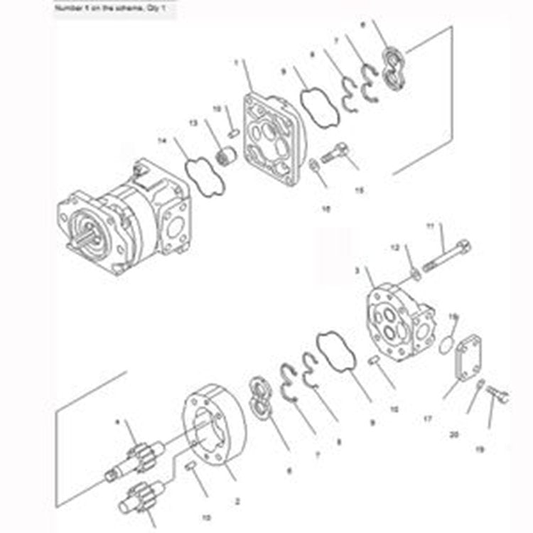 For Komatsu Bulldozer D155AX-3 Hydraulic Pump 705-51-30360