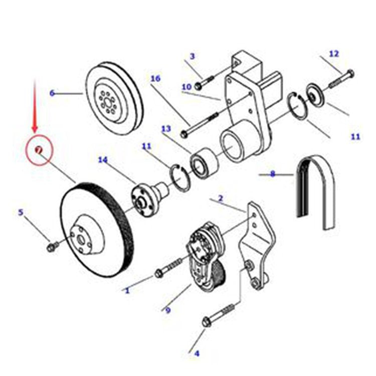 Fan Pulley 1304 821 H1 for Komatsu WA320-3 WA320-3L WA320-3MC WA380-3 WA380-3L WA380-3MC WA420-3 WA420-3L WA420-3MC