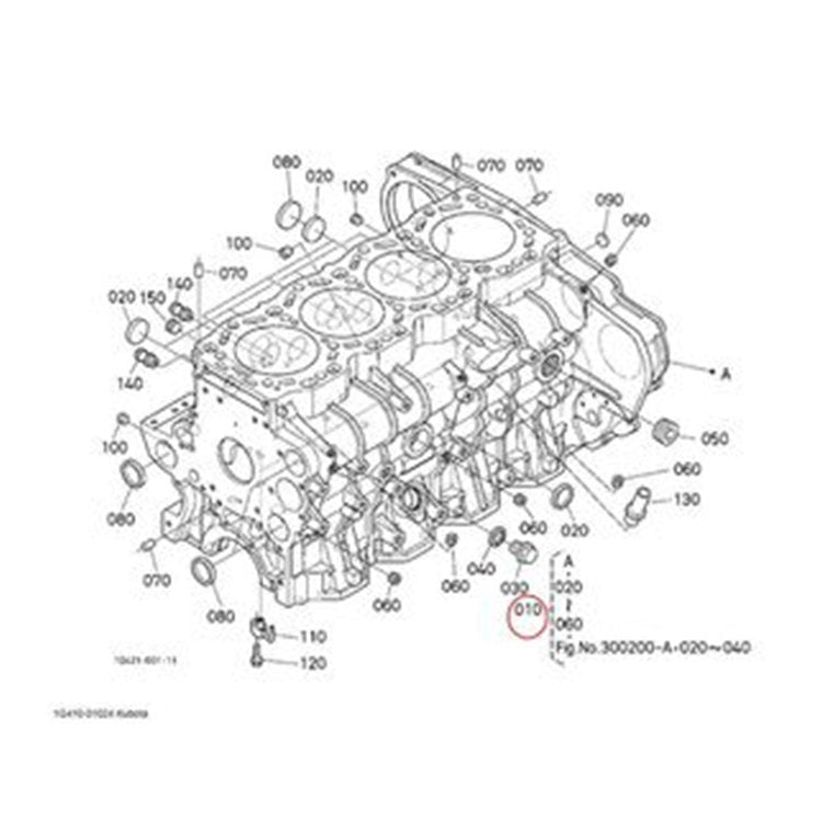 Bare Cylinder Block 1G410-01027 1G410-01024 for Kubota Engine V6108