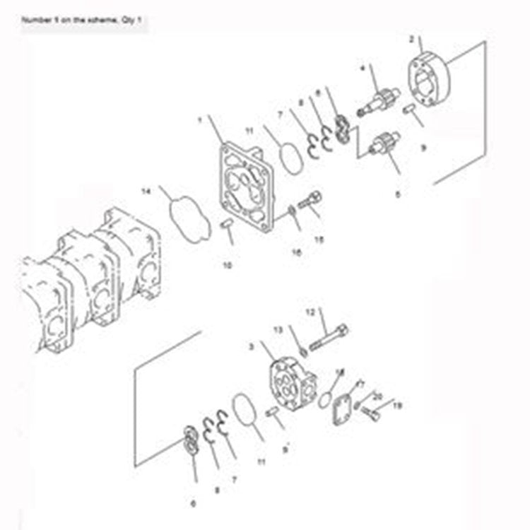 For Komatsu Wheel Loader WA380-3 WA380-3-X WA380-3MC Hydraulic Pump 705-33-28540