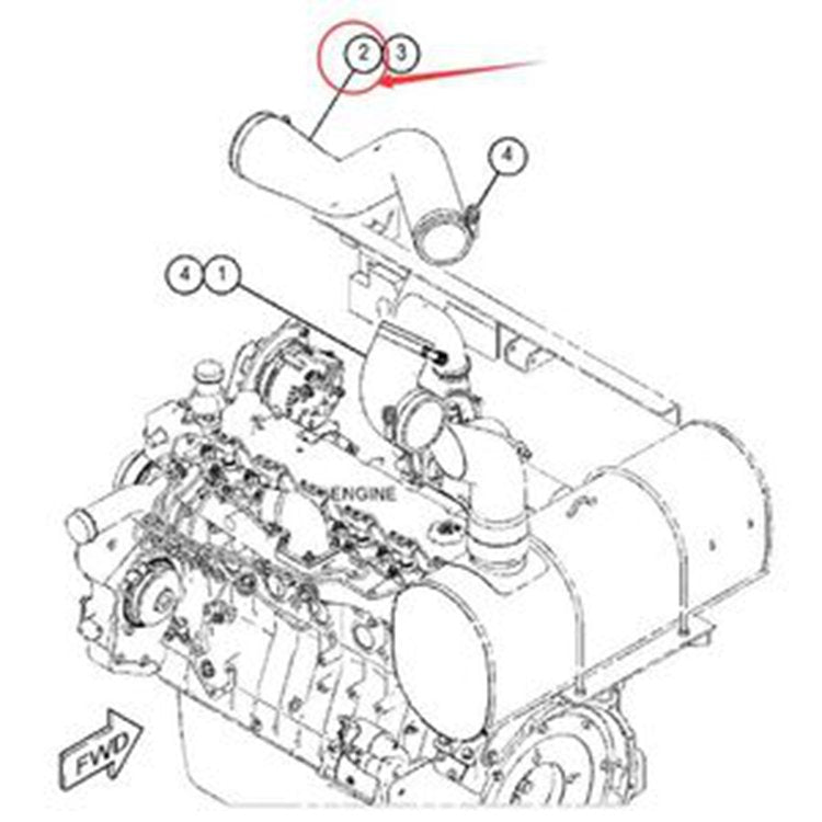 Air Hose 279-7907 for Caterpillar CAT 320D 320D2 320D3 323D 323D3 Excavator C6.4 C7.1 Engine