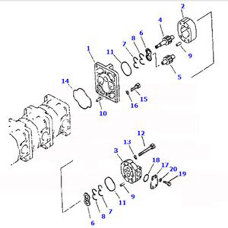 For Komatsu Wheel Loader WA380-3 WA380-DZ-3 Hydraulic Pump 705-33-27540