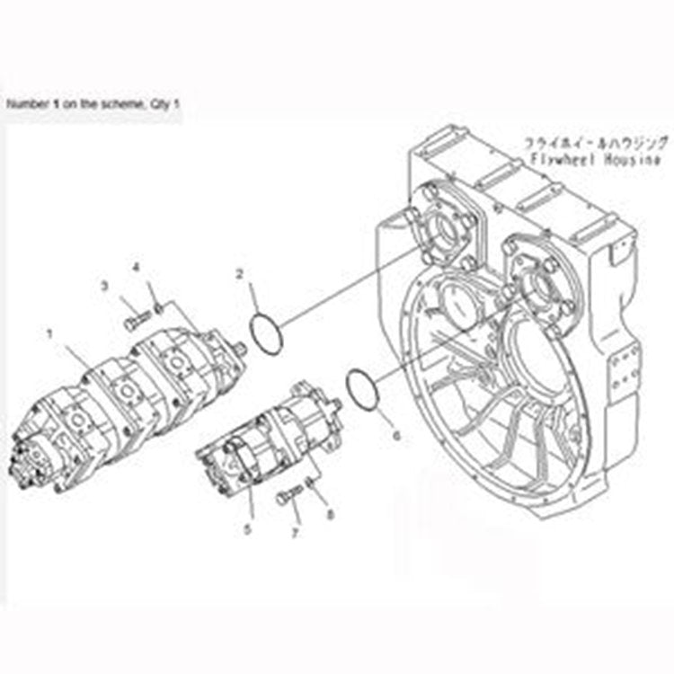 For Komatsu Wheel Loader WA600-3 WA600-3D Hydraulic Pump 705-56-47000