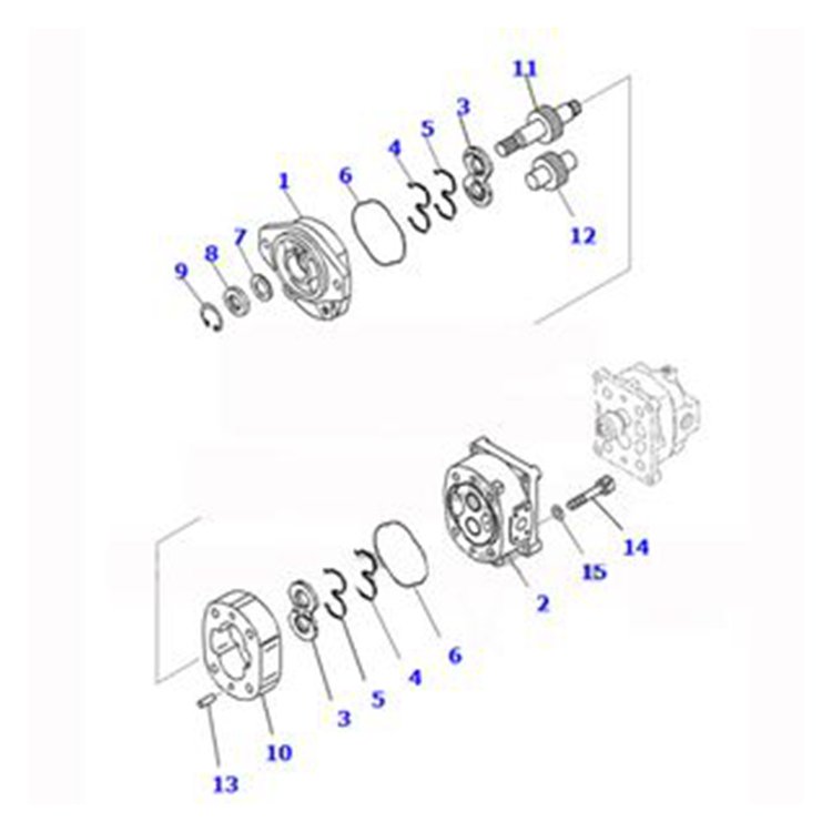 For Komatsu Grader GD555-5 GD565-5 GD575-5 Transmission Pump 705-52-21250