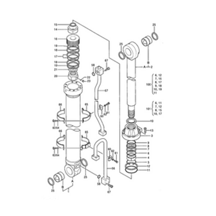 For Hitachi Excavator EX400-3 EX400LC-3 EX400H-3 EX400LCH-3 EX400-5 Arm Cylinder Seal Kit 4438679