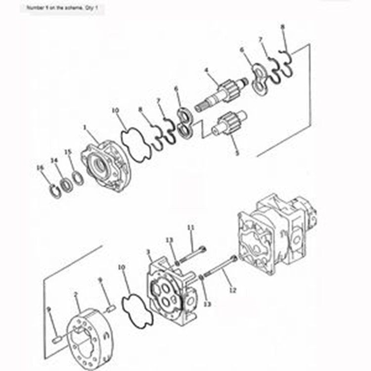 For Komatsu Wheel Loader WA600-1-A Hydraulic Pump 705-56-44000 705-56-44001 705-56-44010