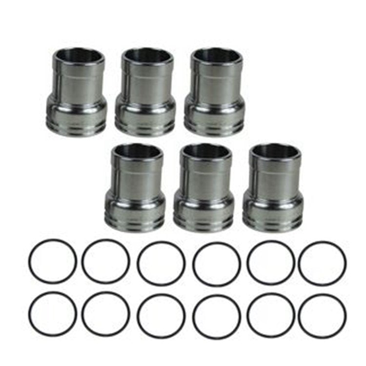 6 Pcs Injector Sleeve With O-Ring 227-1200 for Caterpillar CAT Engine C7 C9 C-9 Excavator 324D 325D 329D 330D 336D