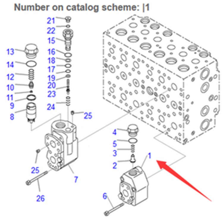 Main Control Valve 723-40-84601 for Komatsu Excavator HB205-1 HB215LC-1 PC200-8 PC220-8 PC228US-8 PC270-8 PC300-8M0