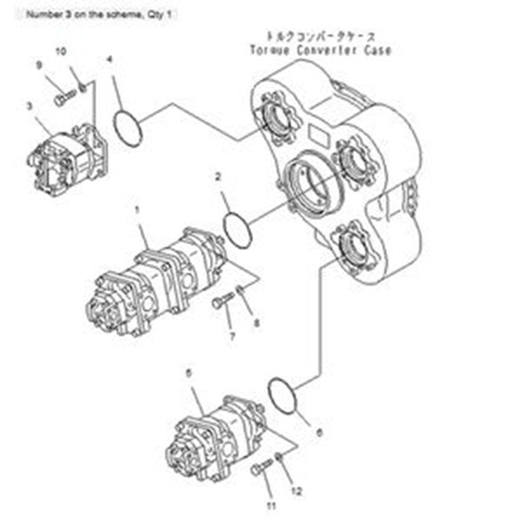 For Komatsu Dump Truck HM400-1 Hydraulic Pump 705-12-40040 705-22-40110