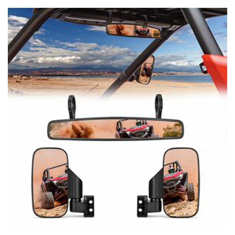 Side & Center Rear View Mirror FTVMI017 FTVMI012 for Can Am Commander Honda Talon 1000R 1000X UTV