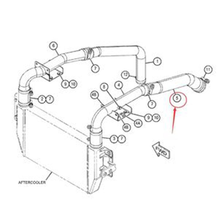 Cooling Hose 394-2229 for Caterpillar CAT E320D2 320D2 Excavator C7.1 Engine