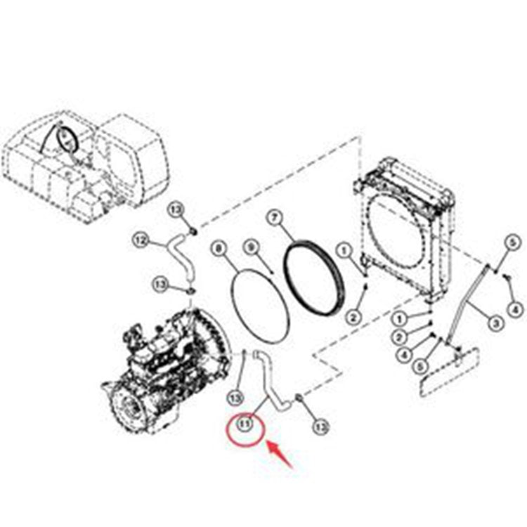 Radiator Hose 3096921 for John Deere Excavator 180