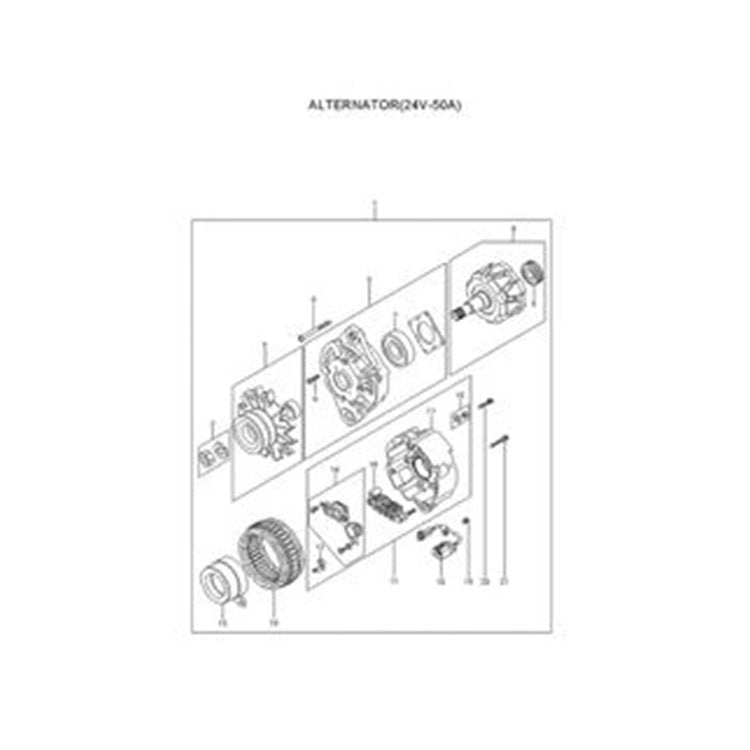 For Hyundai R110-7A R140LC-7A R140LC-9 R140W-7A R145CR-9 R160LC-7A R160LC-9 R170W-7A R180LC-7A R180LC-9 Alternator XJAF-02522