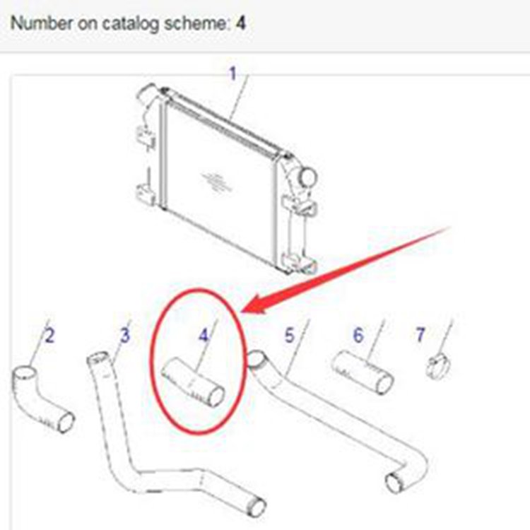 After Cooling Hose 6156-11-4460 for Komatsu PC400-7 PC400LC-7 PC450-7 PC450LC-7 Excavator SAA6D125E Engine