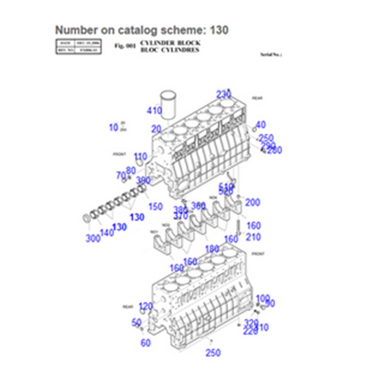 4 Pcs Cam Axle Bush 65.04410-0017 for Komatsu DE08TIS Engine DL300 DX340LC SOLAR 250LC-V 290LC-V