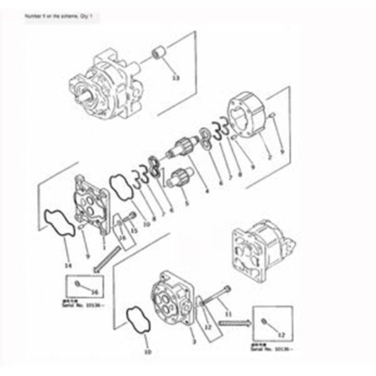 For Komatsu Wheel Loader WA600-1 WA600-1H WA600-1L Hydraulic Pump 705-58-46001 705-58-46000