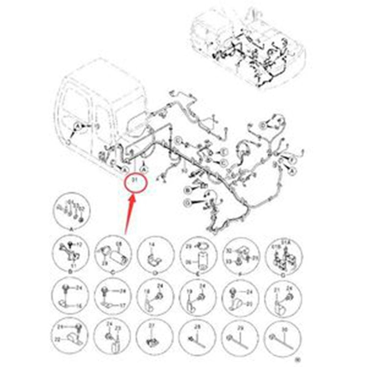 Wire Harness 0002848 for Hitachi EX300-5 EX300LC-5M EX350H-5 EX350K-5 EX370-5M EX370HD-5 Excavator