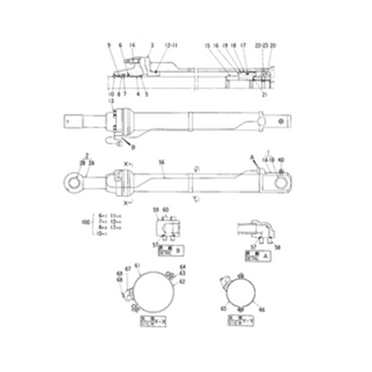 For Hitachi Excavator EX400-3 EX400-5 ZX450 ZX480MT Bucket Cylinder Seal Kit 4255532