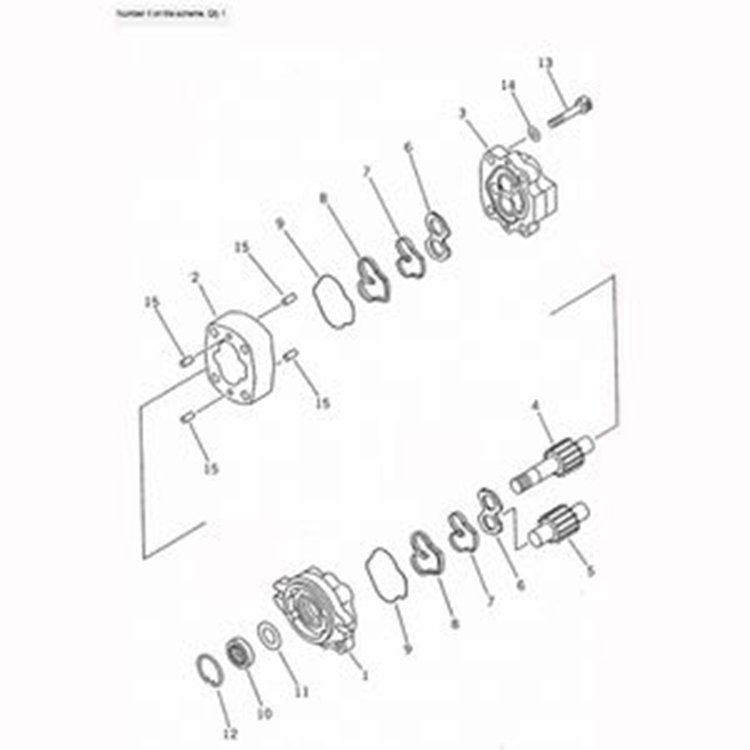 For Komatsu Wheel Loader WA40-2 Hydraulic Pump 705-40-01000