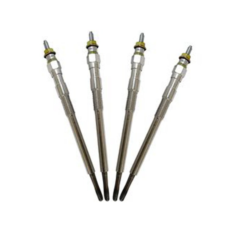 Set of 4 Glow Plug 1J705-65510 for Kubota Engine V2607 Excavator KX057-4 KX057-5 U55-4 U55-5