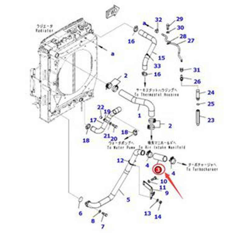 Cooling Hose 20Y-03-41181 for Komatsu PC200-8 PC220-8