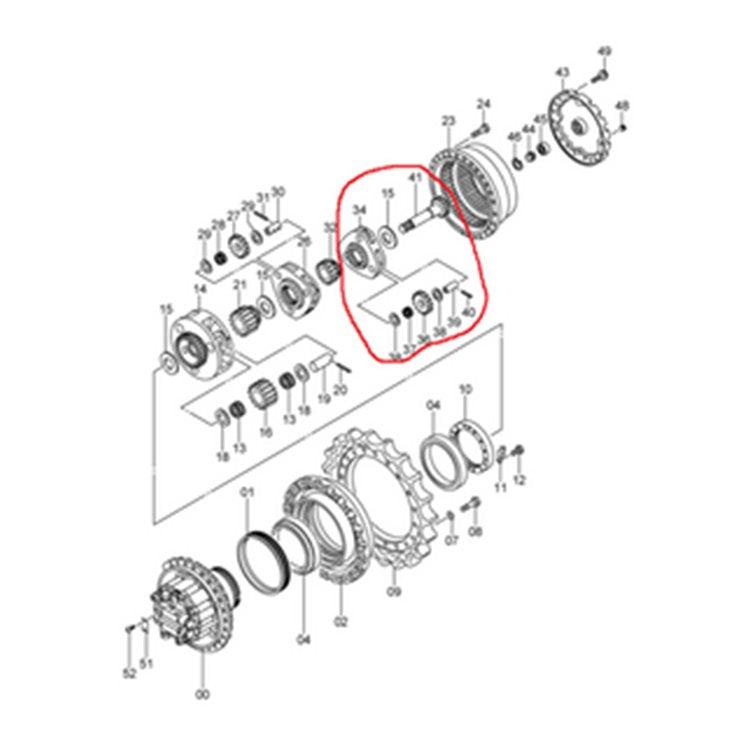 Planet Carrier Assembly 1022196 Sun Gear Shaft 2048000 for Hitachi Excavator ZX270 ZX270-3 ZX280 ZX280LC ZX280-5G