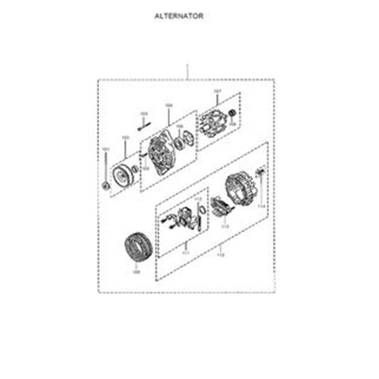 For Hyundai Excavator R25Z-9A R27Z-9 R28-7 R35-7 R36N-7 Alternator XJAF-02236