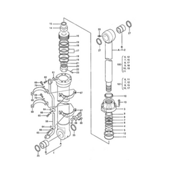 For Hitachi Excavator EX400-3 EX400-5 ZX450 ZX480MT Bucket Cylinder Seal Kit 4438681