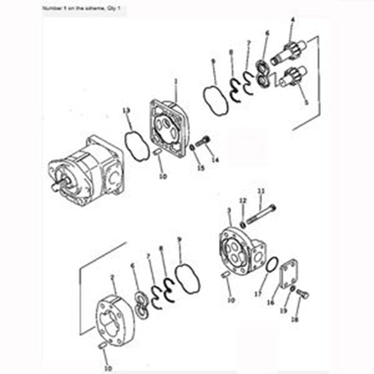 For Komatsu Wheel Loader WA200-1 Hydraulic Pump 705-51-20150