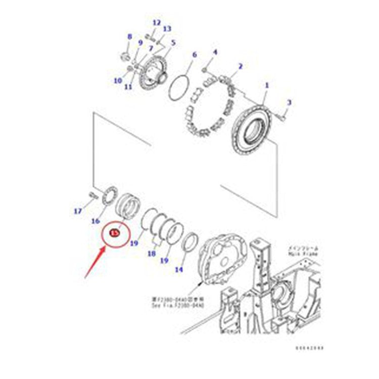 Bearing 17M-09-21130 for Komatsu D155AX-6 D155AX-6A D275A-2 D275A-5 D275A-5D D275A-5R D275AX-5 D275AX-5E0 D275AX-5-KO Original