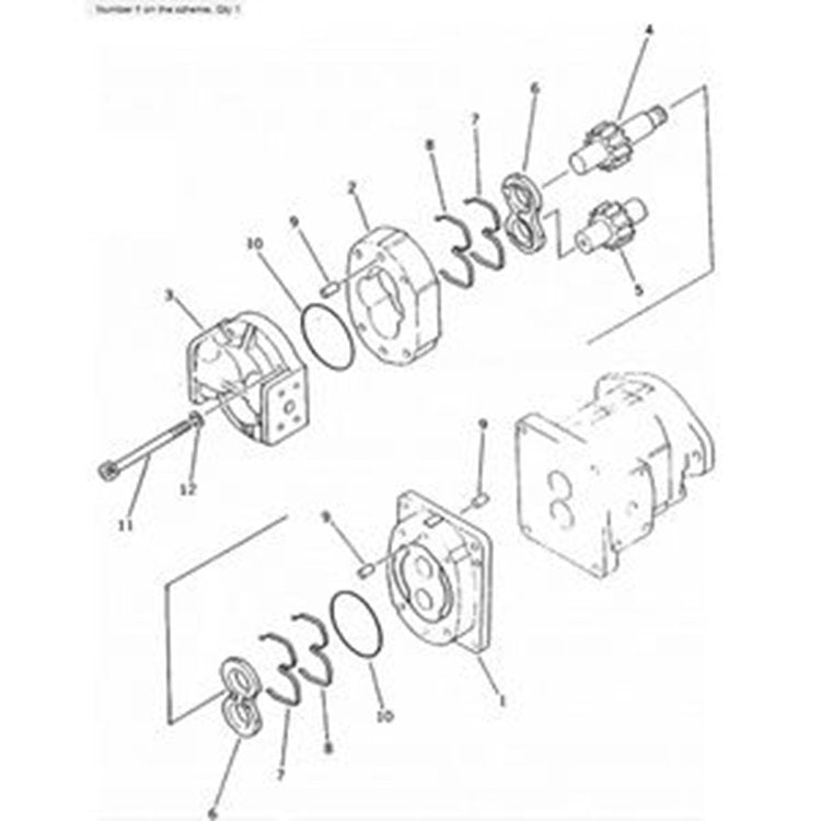 For Komatsu Dump Truck HD205-3 Hydraulic Pump 705-52-22000