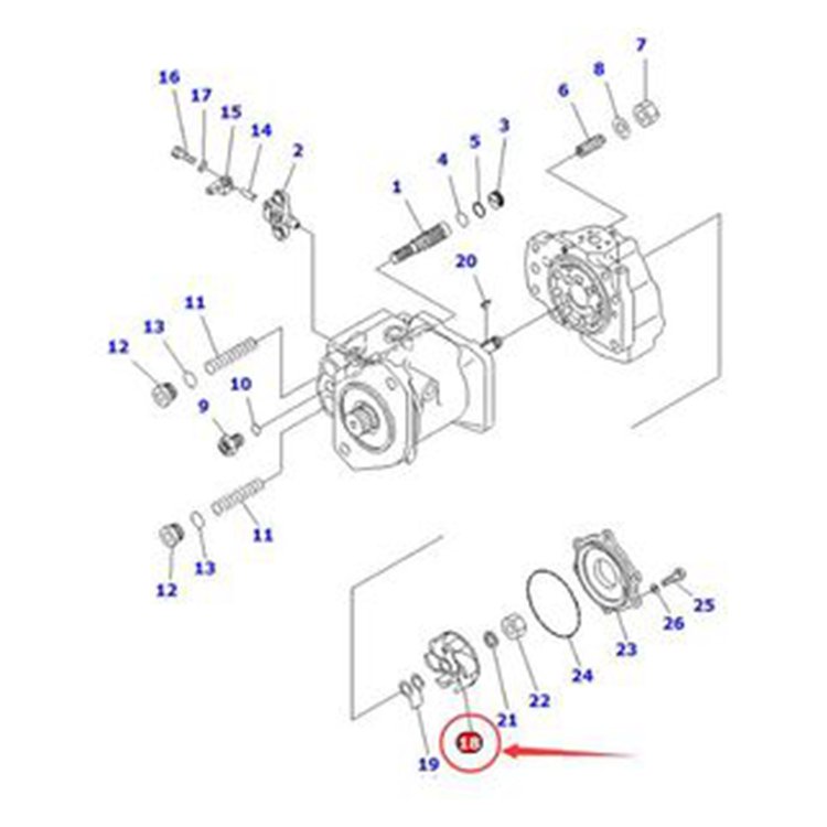 Impeller 708-1H-21660 for Komatsu D85PXI-18 D85PX-18 D85PX-15 D85MS-15 D85EXI-18 D85EX-18 D85EX-15 D375AI-8 D375A-6 D155AX-6 Original