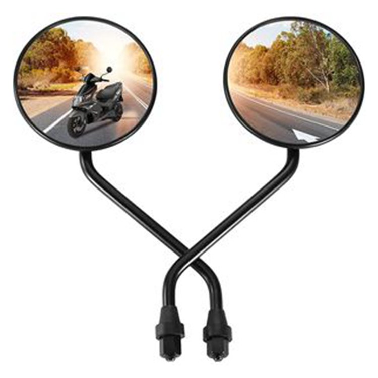 2 Pcs 8mm Universal Black Round Plastic Rearview Mirror for 50cc 70cc 90cc 110cc 125cc 150cc 200cc 250cc ATV Motorcycle Scooter