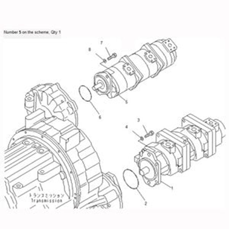 For Komatsu Crane LW250-5X LW250-5H Hydraulic Pump 705-56-26030