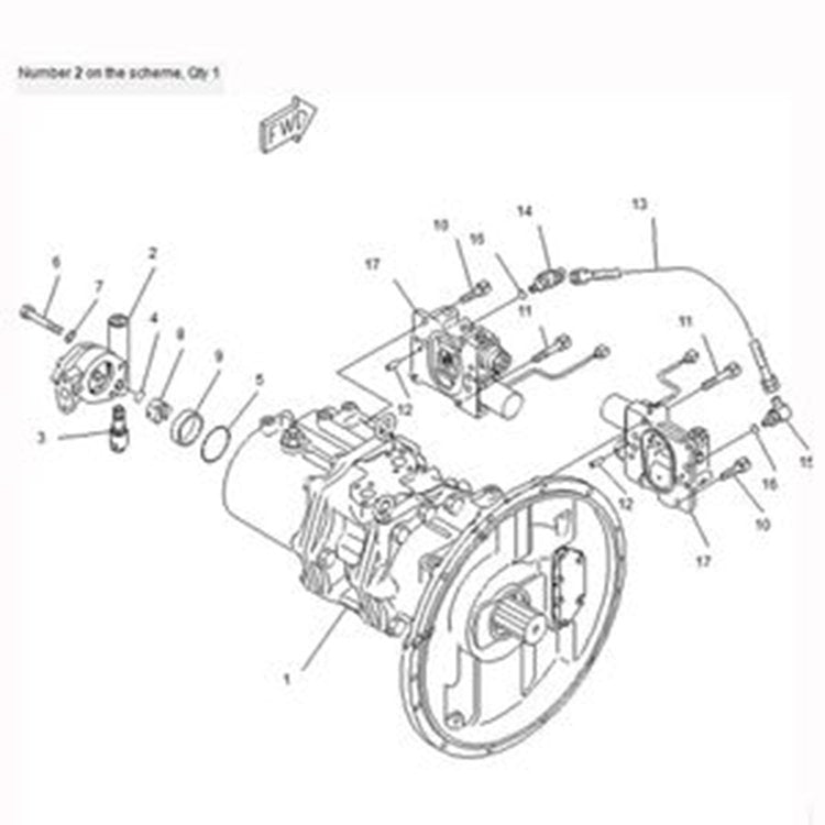 For Komatsu Mobile Debris Crusher BR300S-1 BR500JG-1 Hydraulic Pump 704-24-26430