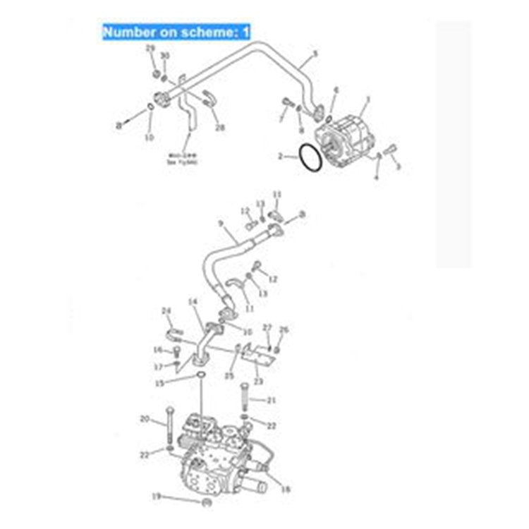 For Komatsu Wheel Loader WA450-1 WA470-1 Steering Pump 705-12-37010