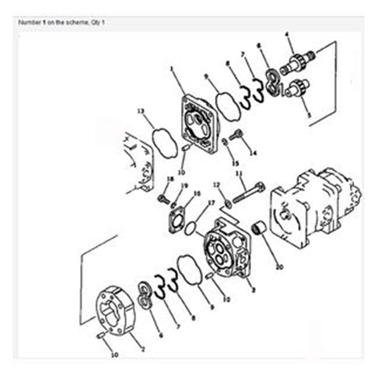 For Komatsu Wheel Loader WA380-1 WA380-1LC Loader and Steering Pump Ass'y 705-56-34180