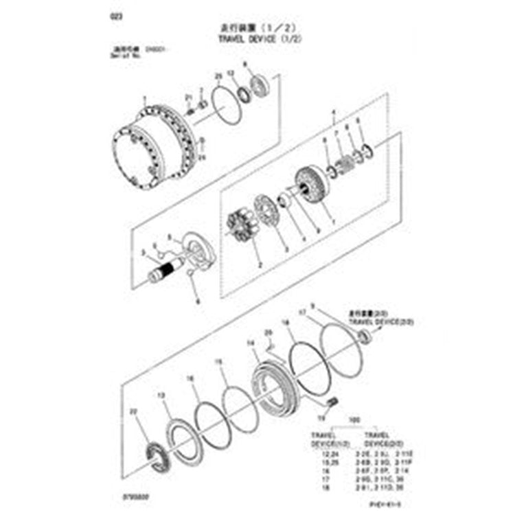 Travel Motor Assembly 4445091 for Hitachi Excavator ZX110 ZX110-E ZX110M ZX130L ZX130L-3 ZX130MT ZX135USL ZX135USL-3